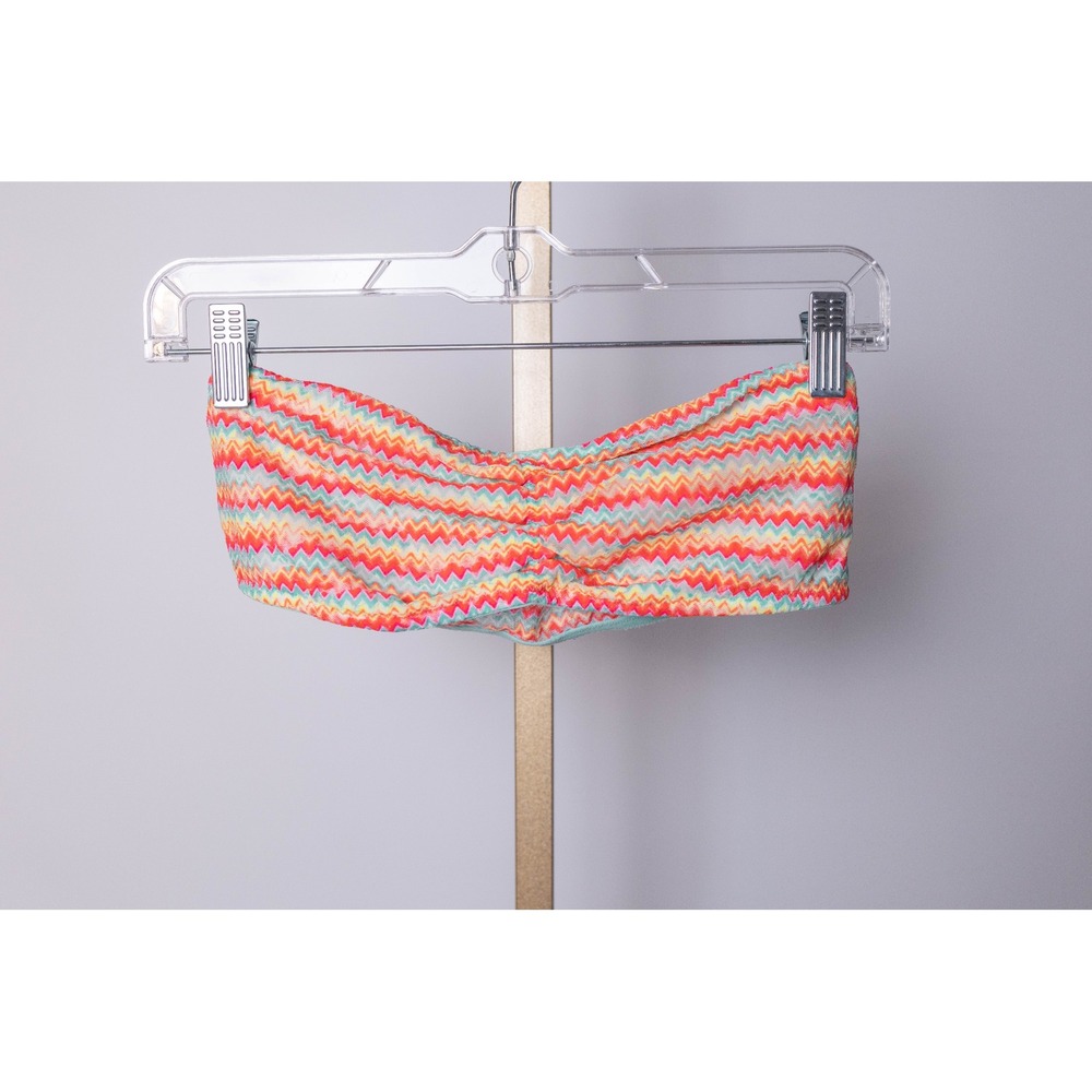PINK Victoria's Secret‎ Chevron Bandeau Bikini Top Large Neon Zig Zag Swim
